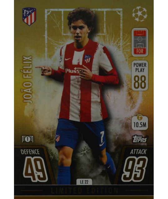 Topps Match Attax Champions League 2021/2022 GOLD Limited Edition João Félix (Club Atlético de Madrid)